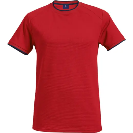 175g Polyester Eyelet Ringer T-Shirt Red